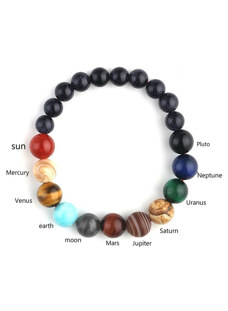 Universe Milky Way Eight Planets Bracelet Blue Sandstone Starry Sky Solar System Planet Bracelet - Image 2