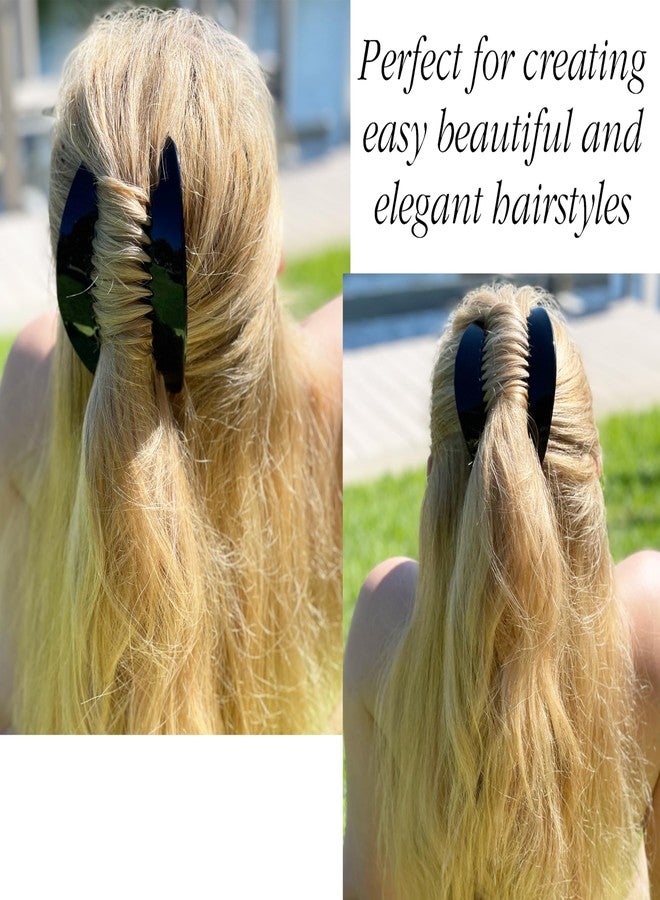 CAMILA مشط شعر جانبي فرنسي كاميل باريس CP2872/2، مشط أسود متشابك، مشط شعر فرنسي لعمل تسريحات، مشابك شعر قوية للنساء، تسريحات كعكة، إكسسوارات شعر للبنات، صنع في فرنسا - Image 2