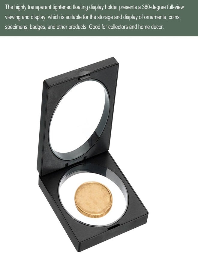 YOKIVE 3D Floating Display Case, Coin Display Holder Stands Frame Display Case, Holder with Base, Great for Challenge Coin Medal (Black, 5.5x5.5-Inch) - Image 3