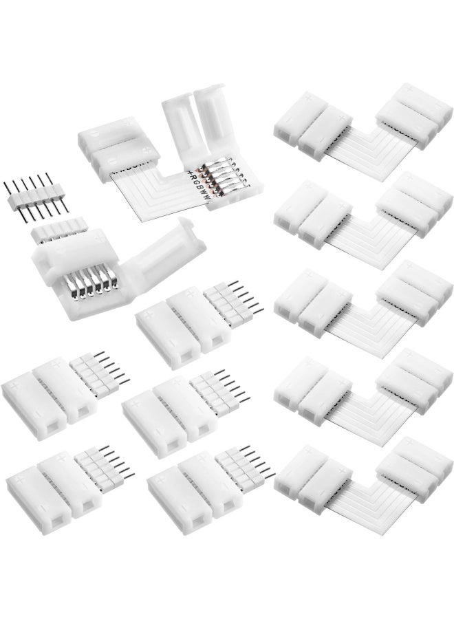 Honoson مجموعة موصلات شريط LED على شكل L مكونة من 12 قطعة 6 دبابيس موصلات شريط LED 12 مم بدون لحام للدبوس 6 شريط LED - Image 1