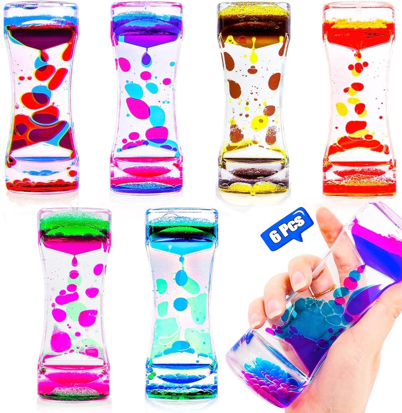 TGIQROVE 6 Pcs Liquid Motion Bubbler Sensory Toys Liquid Timer AnxietyCalming Toys for Kids Adults Party Favors Classroom Prizes Easter Birthday Gift for Kids - Image 3