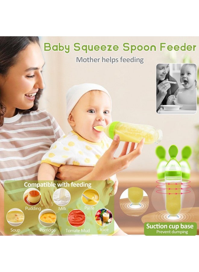 WAJIAYON Baby Fruit Feeder Pacifier - 12 Pack | 2 Infant Food Feeder Pacifier & 1 Babies Food Dispensing Spoon | Fresh Fruit Teethers for Babies | Silicone Feeder Baby,Infant Teething Toys(Green) - Image 4