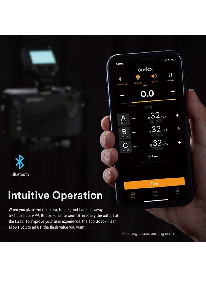 Godox Godox XProII-F XProIIF TTL Wireless Flash Trigger for Fuji Cameras, 2.4G Wireless Flash Transmitter HSS 1/8000S, Bluetooth Connection, TCM Transform Function, New Hotshoe Locking, Large LCD Display  - Image 2