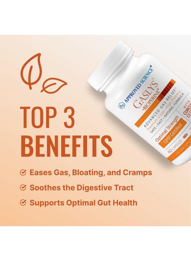 Approved Science® Gaslys™ - Soothe Digestive Tract, Alleviates Gas and Stomach Cramps - Artichoke Powder, Ginger, Fennel Seed - 60 Count - Pack of 1 - Image 3