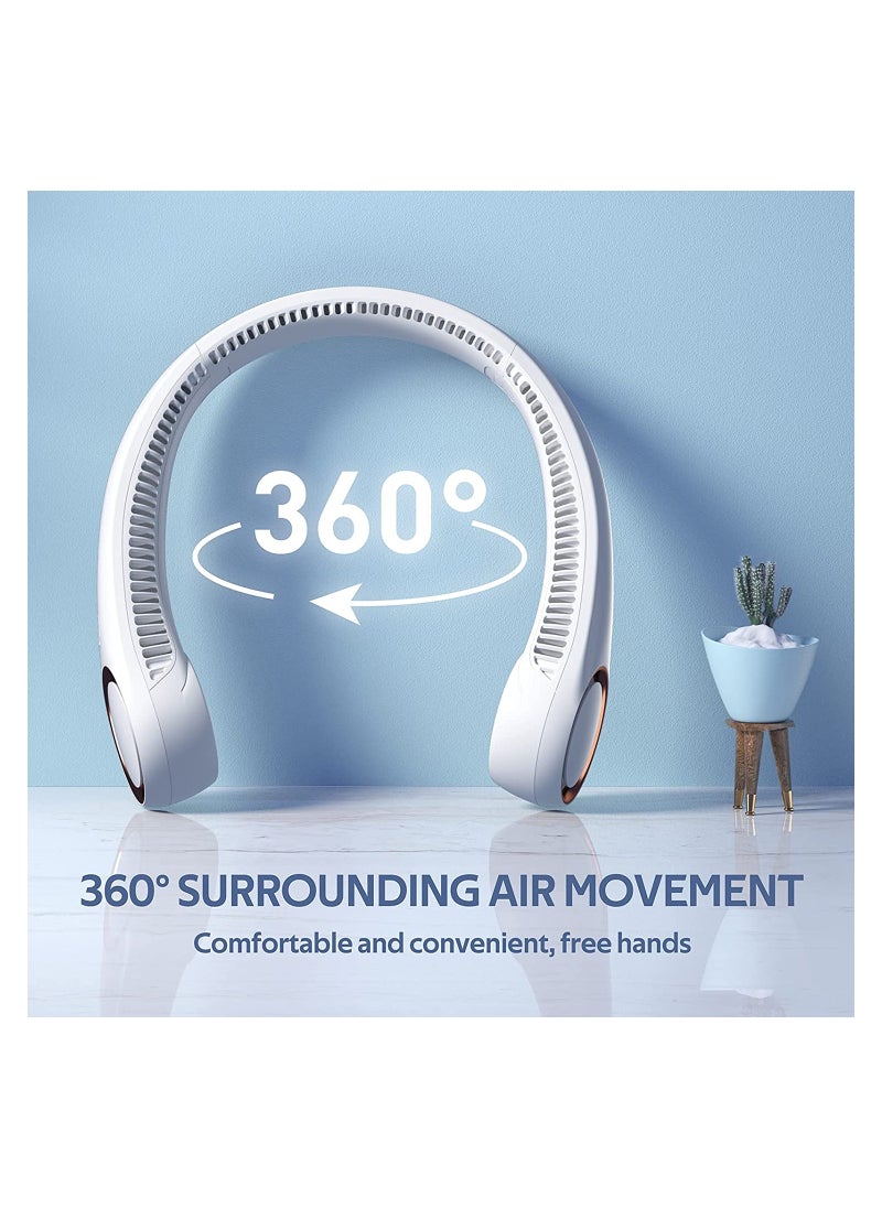 Generic Neck Fan,Portable Hands Free Bladeless Neck Fan,4000mAh USB Rechargeable Personal Fan,3 Speeds 72 Air Outlet 360° Cooling Hanging Fan,Air out in all directions,faster cooling,Super Quiet  - Image 2