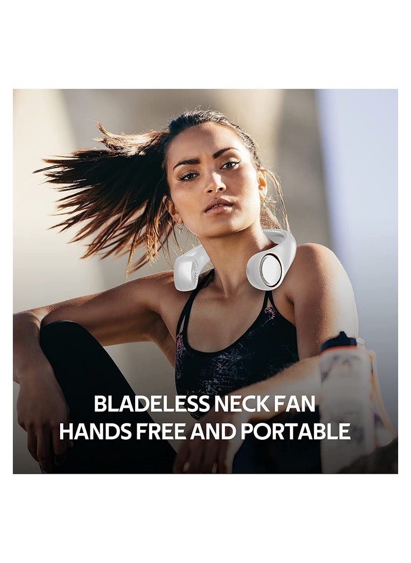 Generic Neck Fan,Portable Hands Free Bladeless Neck Fan,4000mAh USB Rechargeable Personal Fan,3 Speeds 72 Air Outlet 360° Cooling Hanging Fan,Air out in all directions,faster cooling,Super Quiet  - Image 5