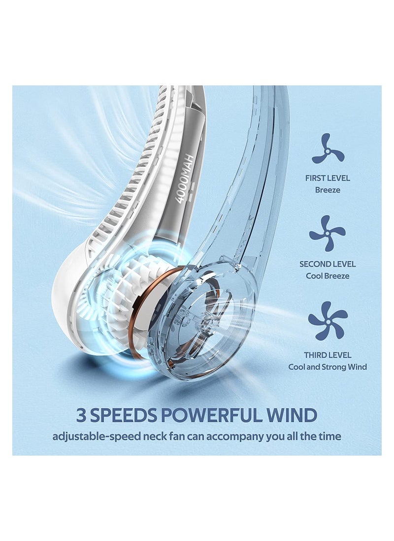 Generic Neck Fan,Portable Hands Free Bladeless Neck Fan,4000mAh USB Rechargeable Personal Fan,3 Speeds 72 Air Outlet 360° Cooling Hanging Fan,Air out in all directions,faster cooling,Super Quiet  - Image 3