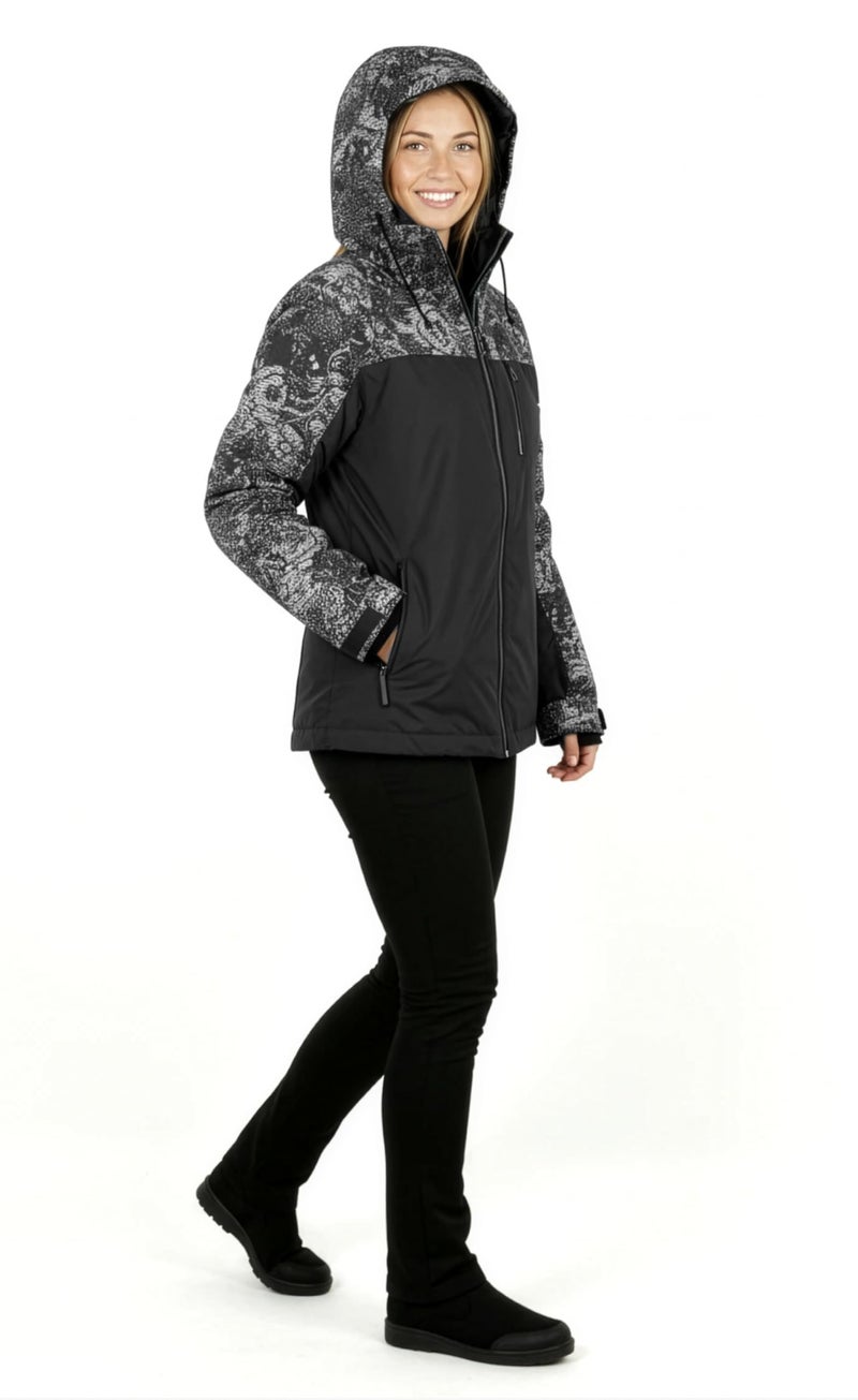 Roxy Women's Jetty Block Jacket – 10K Waterproof, Insulated Snow Jacket, PFAS-Free, Recycled Fabric, Black Combo, Medium - Image 3