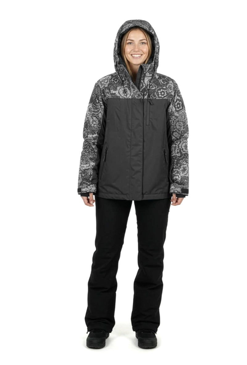 Roxy Women's Jetty Block Jacket – 10K Waterproof, Insulated Snow Jacket, PFAS-Free, Recycled Fabric, Black Combo, Medium - Image 4