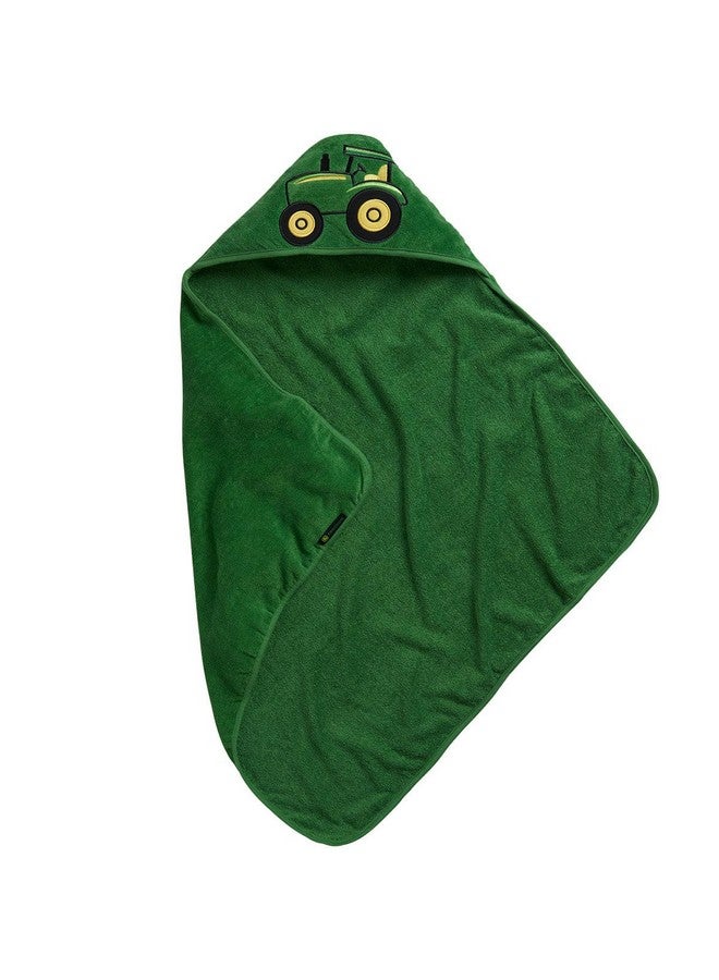 John Deere Baby Boys' Tractor Hooded Towel, Green, One Size - Image 1