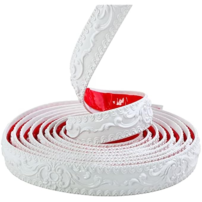 FLEXIBLE WALL TRIM | PEEL AND STICK SELF-ADHESIVE DESIGN | CROWN MOULDINGS FOR CABINET MIRROR FRAME WALL EDGE HOME DECOR, 5M X 36MM - Image 2