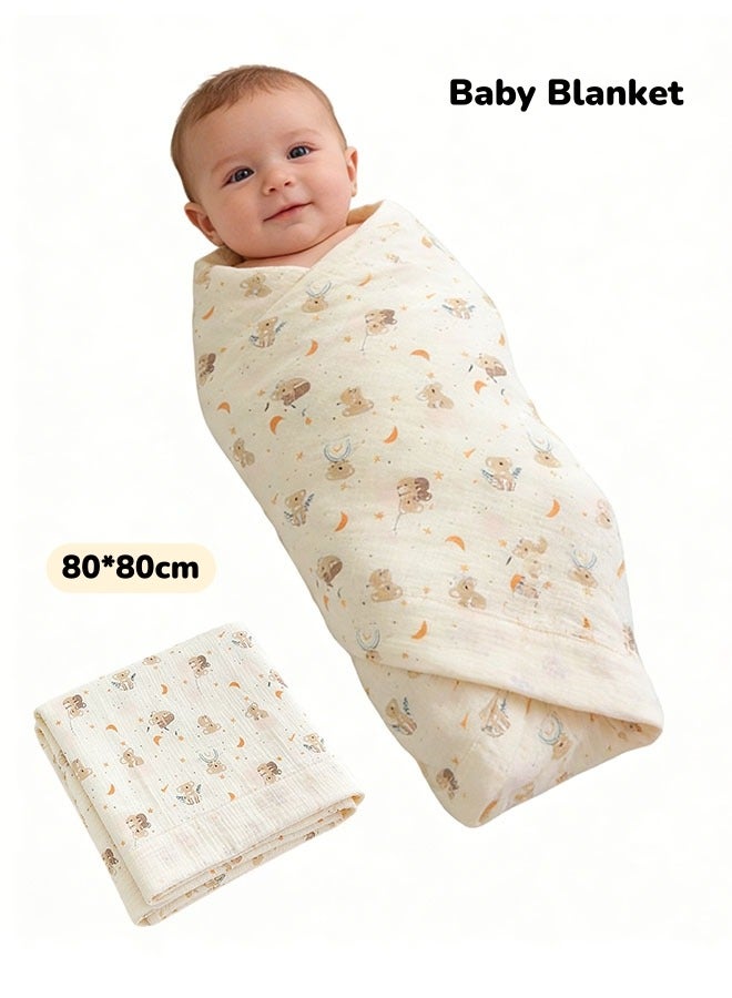 وانغبانغزي بطانية طفل لحديثي الولادة لطيف كوالا 100٪ قطن بطانية حديثي الولادة تنطبق على بطانيات سرير الأطفال القابلة للتنفس في الربيع أو الصيف للالتفاف ، عربة الأطفال / منشفة أساسيات الطفل (80 * 80 سم) - Image 1