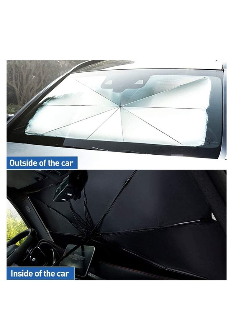 Excefore Car Windshield Sun Shade Umbrella - Foldable Car Umbrella Sunshade Cover UV Block Car Front Window (Heat Insulation Protection) for Auto Windshield Covers Trucks Cars (Large) - Image 4
