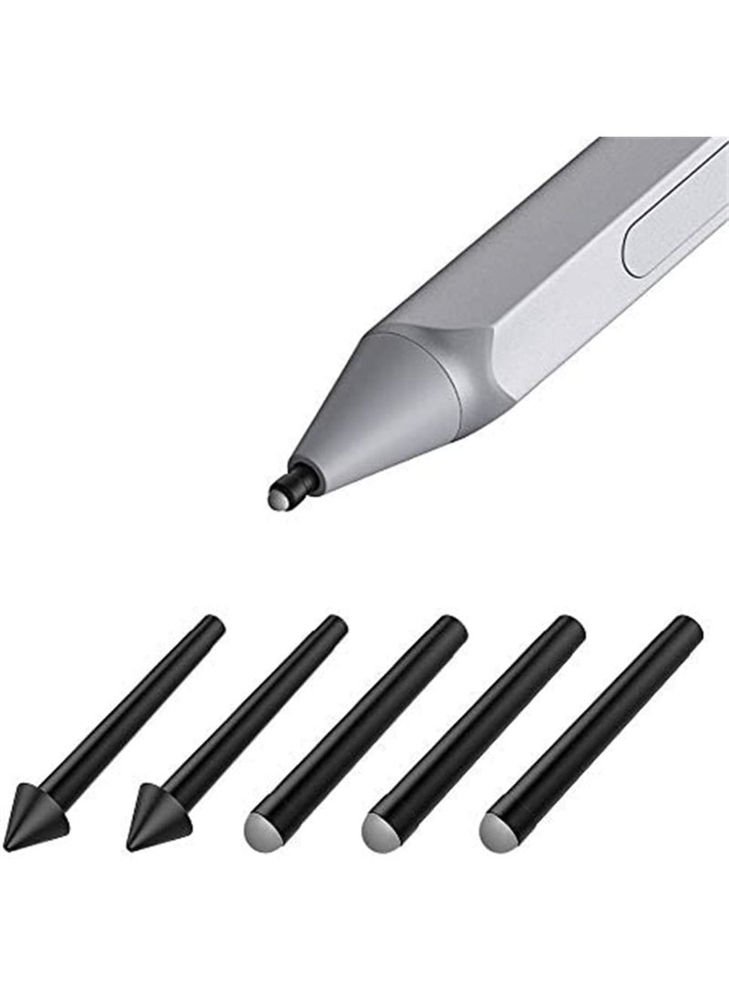 SOLARAE Pen Tips for Surface Pen, (5 Pack, HB/HB/HB/2H/2H Type) Original Surface Pen Tips Replacement Kit Fit Surface Pro 2017 Pen (Model 1776) and Surface Pro 4 Pen, Black - Image 1