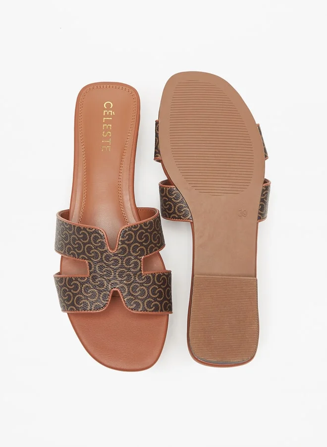Celeste Women's Textured Open Toe Slip-On Sandals