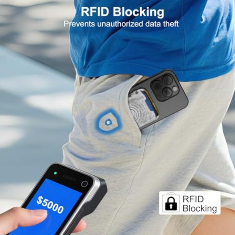 محفظة Cyberpunk المستقبلية Mag-Safe، محفظة هاتف مغناطيسية مع حماية RFID، تحمل 3 بطاقات، لسلسلة iPhone 17/16/15/14/13 باستثناء النماذج الصغيرة، تصميم أبيض أنيق - Image 3