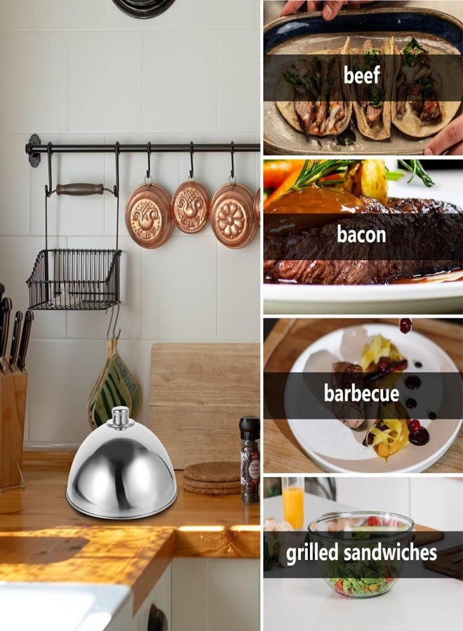 OUNONA Stainless Steel Food Dome Cover with Silver Bead Handle, Steaks Burgers Basting Dome, Dustproof Food Serving Plate Lid for Home, Restaurant, And Catering Use (10inch, Silver Bead) - Image 3