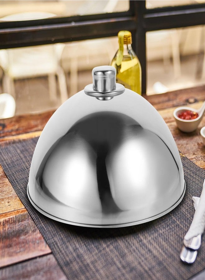 OUNONA Stainless Steel Food Dome Cover with Silver Bead Handle, Steaks Burgers Basting Dome, Dustproof Food Serving Plate Lid for Home, Restaurant, And Catering Use (10inch, Silver Bead) - Image 5