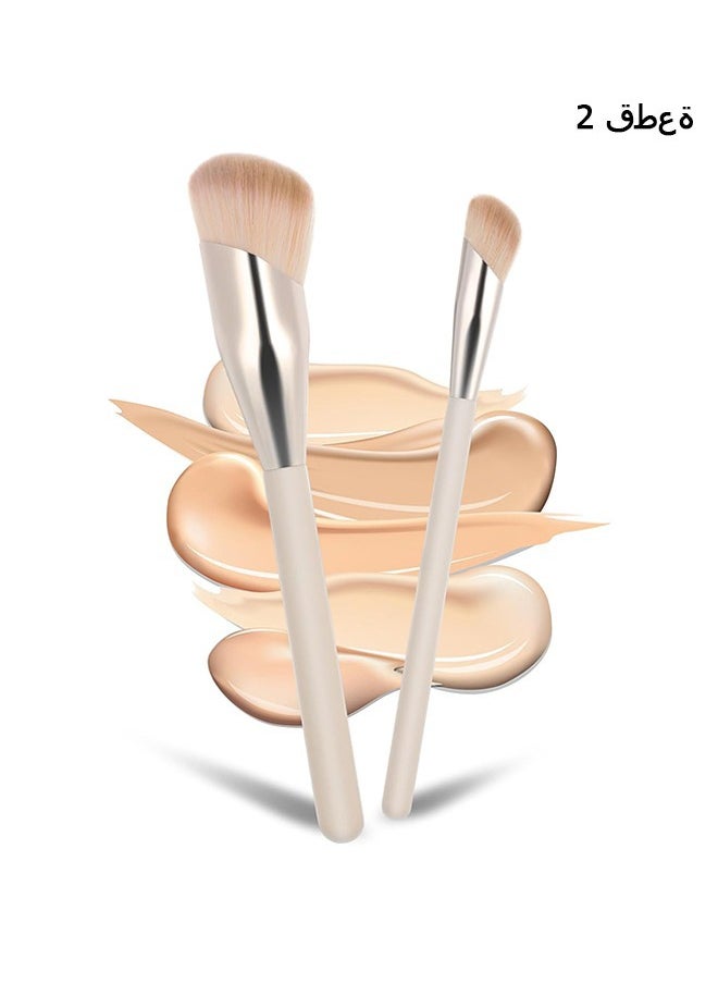 GOOD DEAL 2 Pcs Concealer Brush, Angled Concealer Brushes for Under Eye, Precision Face Blending Blush Brush, Foundation Concealer for Dark Circles, Make up Nose Contour Brush  - Image 1