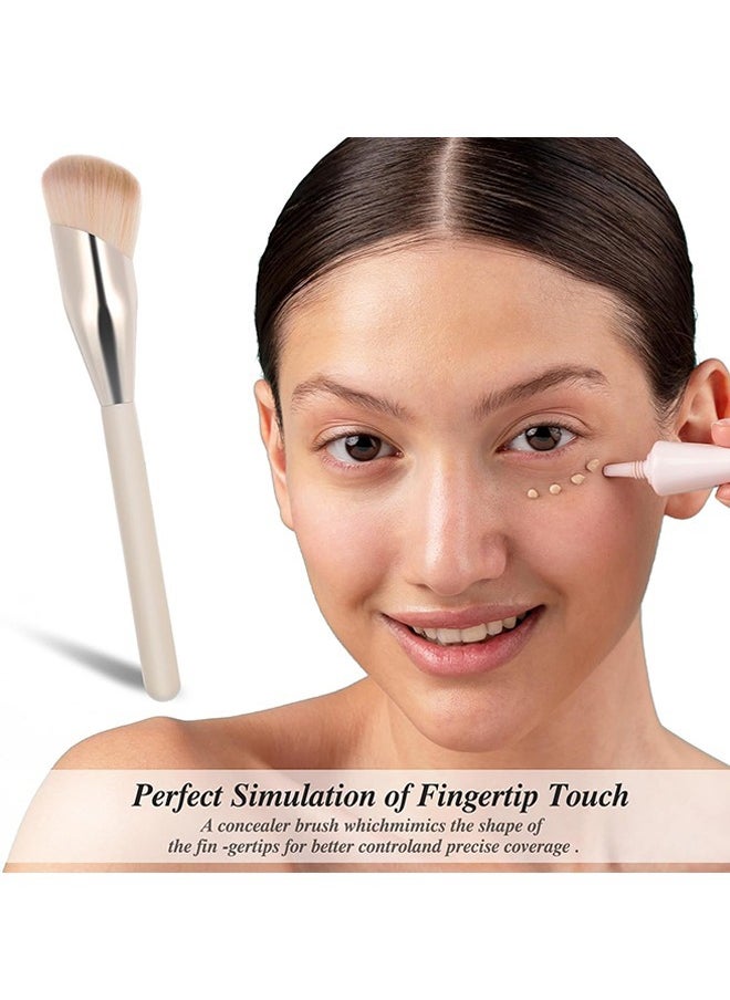 GOOD DEAL - 2 Pcs Concealer Brush, Angled Concealer Brushes for Under Eye, Precision Face Blending Blush Brush, Foundation Concealer for Dark Circles, Make up Nose Contour Brush - Image 1