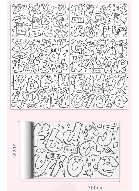 3m children's graffiti painting scroll coloring painting paper long painting scroll kindergarten baby canvas is not dirty wall can be pasted wall painting paper