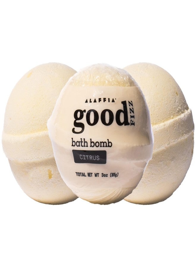 Alaffia Good Fizz Bath Bomb, Citrus 3-Pack - Long-Lasting 4-Minute Fizz, Feel-Good Formula, Self-Care Gifts for Women, 3 Oz Ea - Image 1