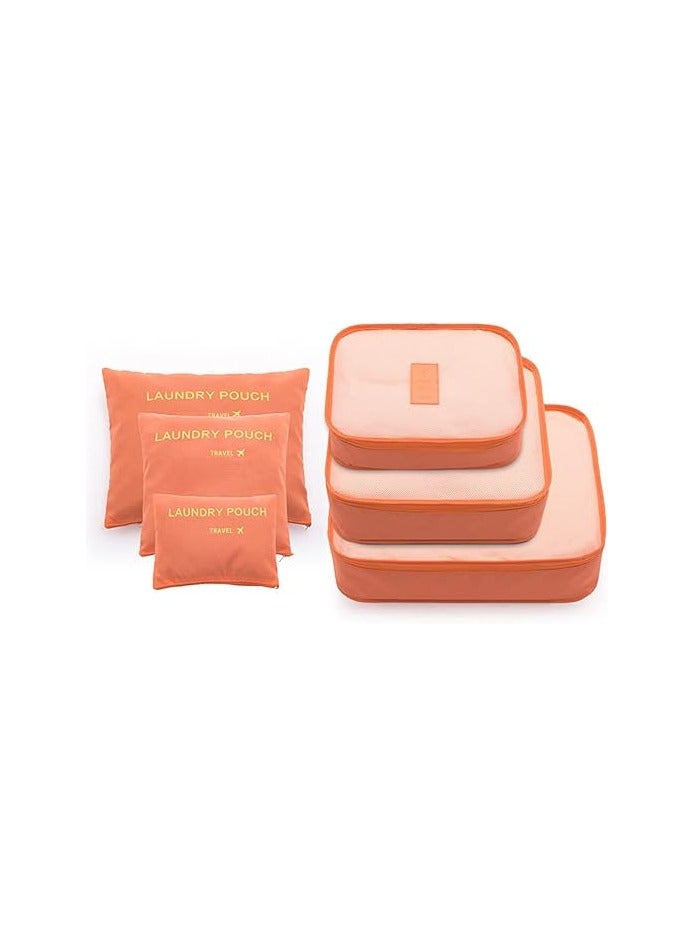 6 Piece Travel Organizer Set - Large Capacity, Portable Luggage Packing Cubes for Clothes, Shoes, Underwear - Durable Polyester, Easy Care, Travel Organizers for Packing Luggage - Image 2