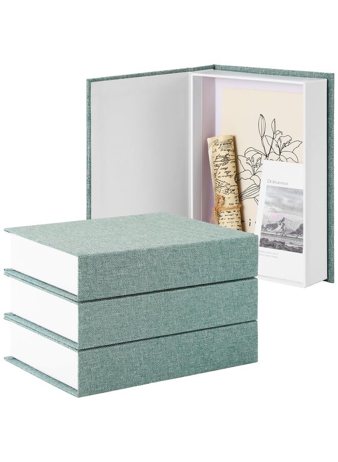 3 Pcs Neutral Linen Book Box - Image 1