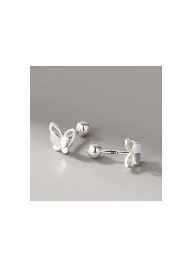 Beauenty - Butterfly earrings Female small fresh temperament ear bone nails smooth turnbuckle ear accessories - Image 1