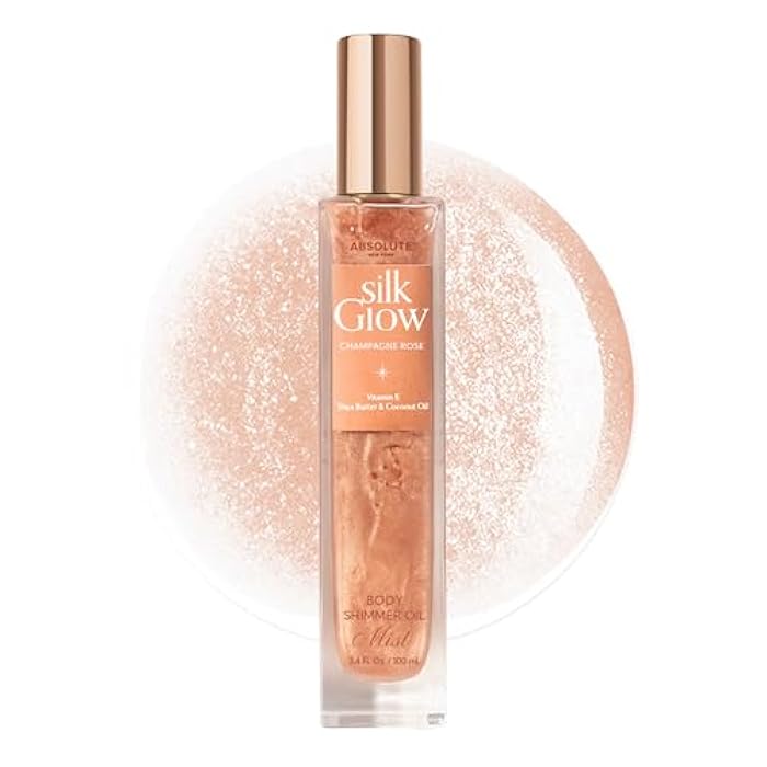 Absolute New York - Silk Glow Shimmer Mist Glow, Radiant, Shimmer Body & Face & Hair, Shea Butter, Coconut Oil, Vitamin E (SBGS11 Champagne Rose Mist, 3.4 fl oz) - Image 1