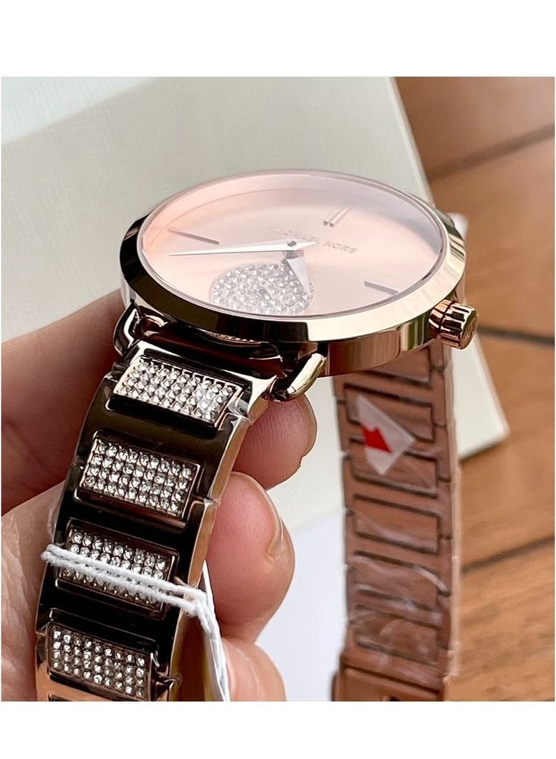 MK Michael Kors 34mm Women's Diamond Steel Strap Quartz Watch MK-3853 - Image 4