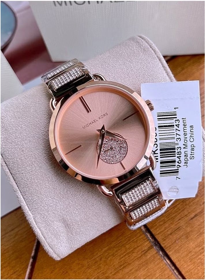 MK Michael Kors 34mm Women's Diamond Steel Strap Quartz Watch MK-3853 - Image 1