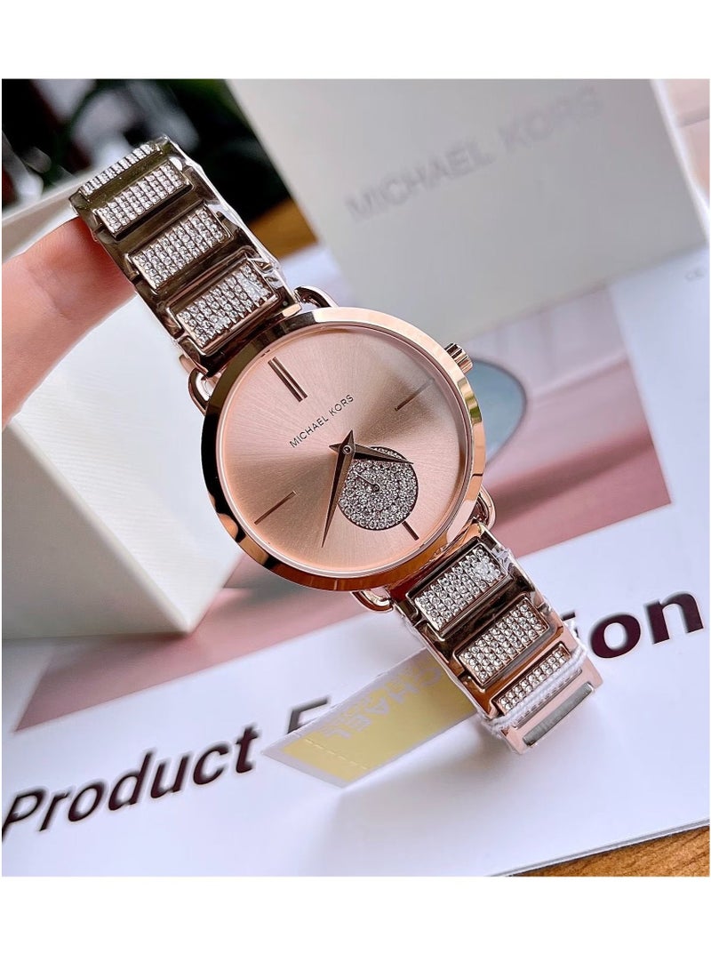 MK Michael Kors 34mm Women's Diamond Steel Strap Quartz Watch MK-3853 - Image 2