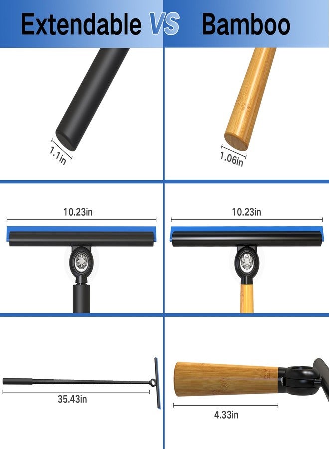 EHOMGUI Squeegee for Window Cleaning, Shower Squeegee with Extension Pole, Telescopic Squeegee, Extendable Window Cleaner Tool for Car Windows, Tile Walls, Sliding Door, Shower Glass Door - Image 3