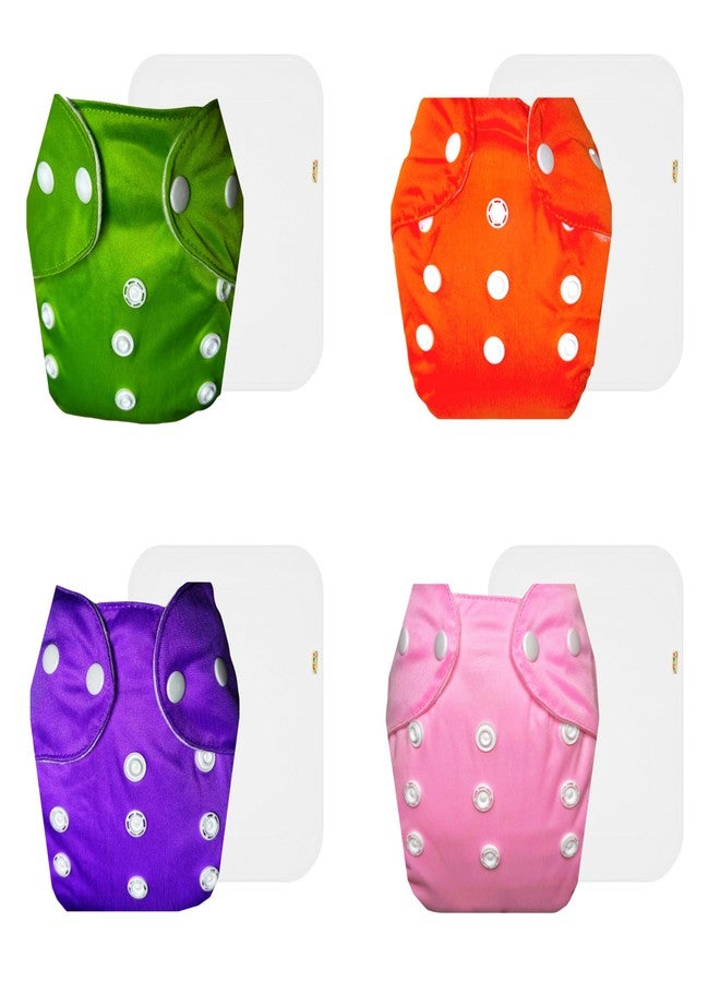 Dumbledo Lite Cloth Diaper with Cotton Insert (Pack of 4) | Soft & Gentle | 6-Layer Absorbent Pad | Easy to Clean | Worry-Free Diapering | 3 Months - 2 Years | Unisex Baby - Image 1