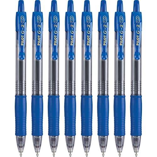 Pilot, G2 Premium Gel Roller Pens, Bold Point 1 mm, Pack of 8, Blue - Image 1