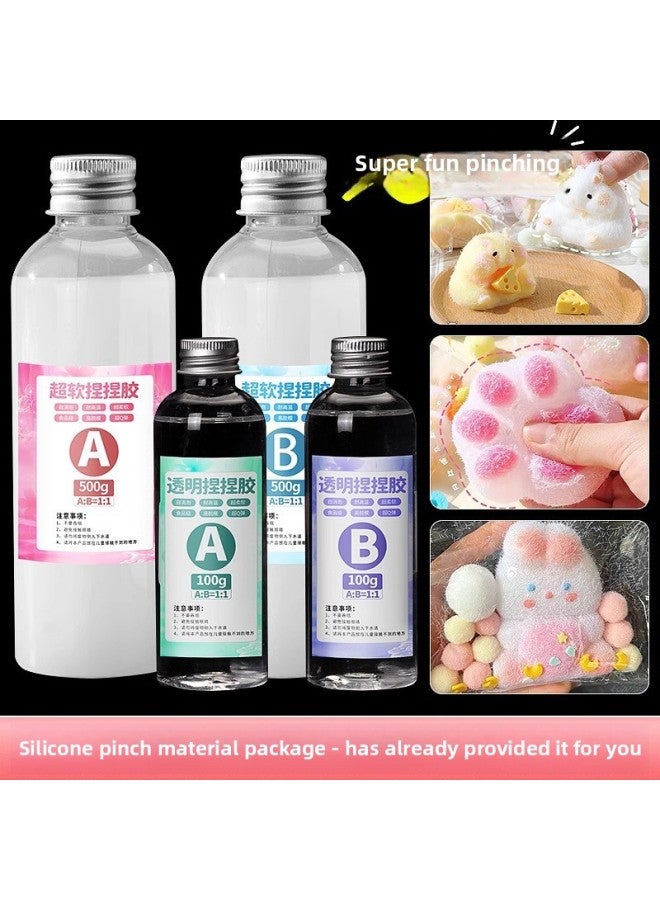 Loquat Source Pinch Music Student Handmade Diy Children's Creative Mud Feeling Silicone Cat Claw Decompression Material Package-Color:Silicone Pinch Luxury Set 【400g】 - Image 2