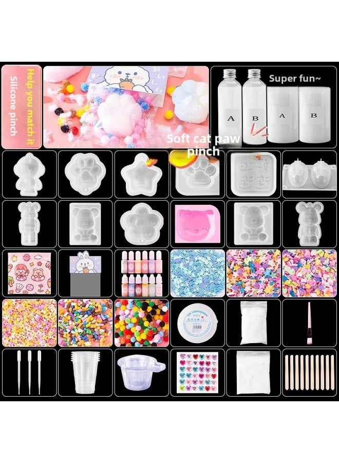 Loquat Source Pinch Music Student Handmade Diy Children's Creative Mud Feeling Silicone Cat Claw Decompression Material Package-Color:Silicone Pinch Luxury Set 【400g】 - Image 4