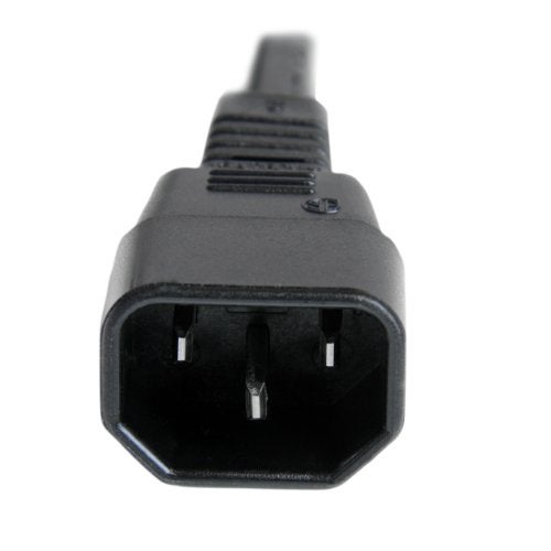 StarTech.com 6ft (1.8m) Heavy Duty Extension Cord, IEC 320 C14 to IEC 320 C15 Black Extension Cord, 15A 250V, 14AWG, Extension Power Cable, Heavy Duty AC Power Cord, UL Listed (PXTC14C156) - Image 3