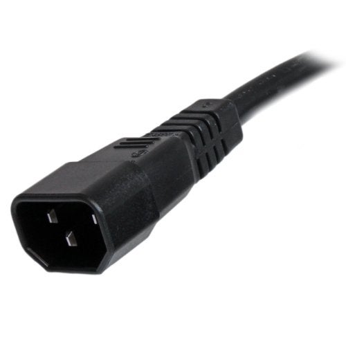 StarTech.com 6ft (1.8m) Heavy Duty Extension Cord, IEC 320 C14 to IEC 320 C15 Black Extension Cord, 15A 250V, 14AWG, Extension Power Cable, Heavy Duty AC Power Cord, UL Listed (PXTC14C156) - Image 2