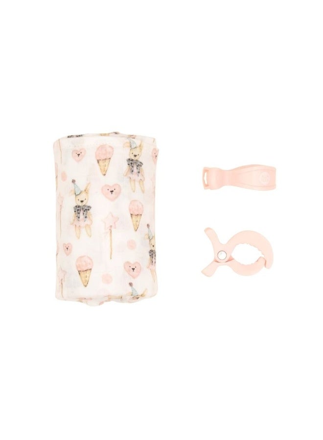 All4Ella Bamboo & 2 Pram Peg Box Set - Ice Creams & Teddy - Image 1