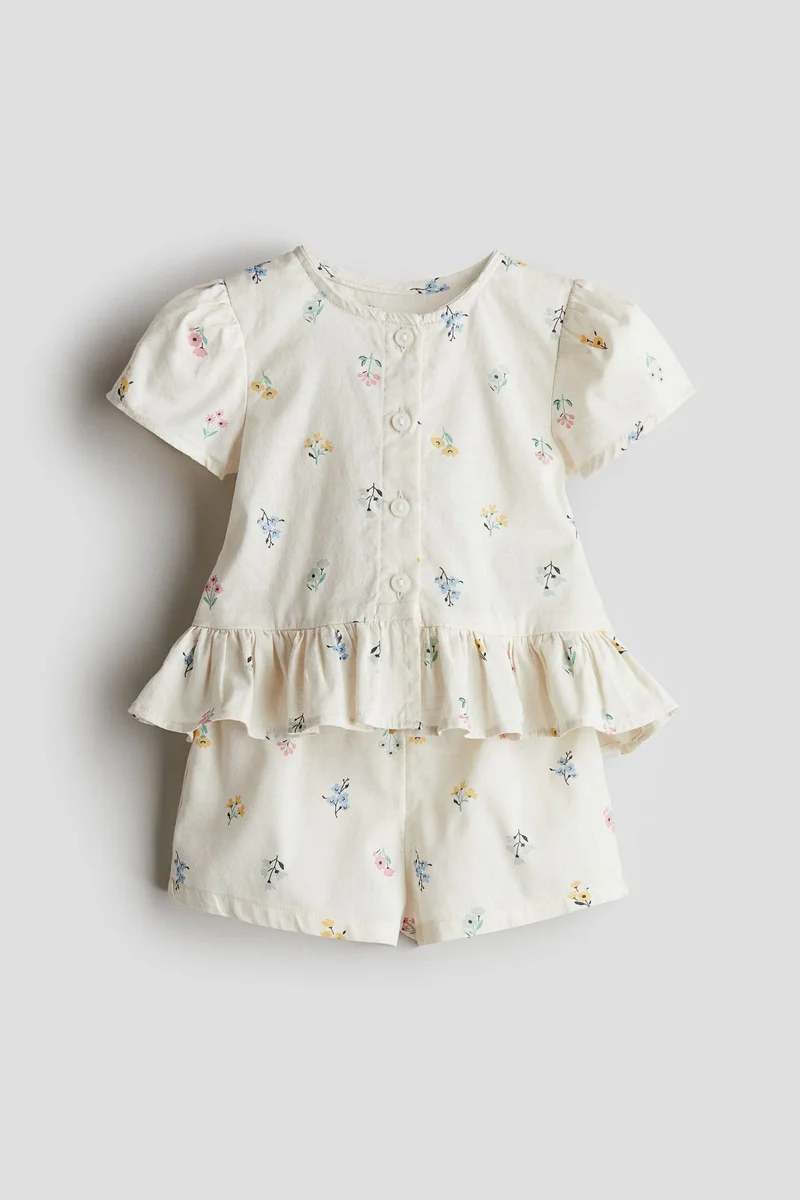 H&M 2-piece blouse and shorts set