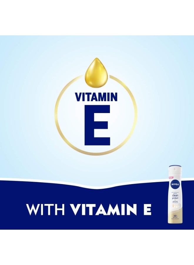 NIVEA Antiperspirant Spray for Women, 48h Protection, Clean Protect Pure Alum, 3x150ml - Image 4