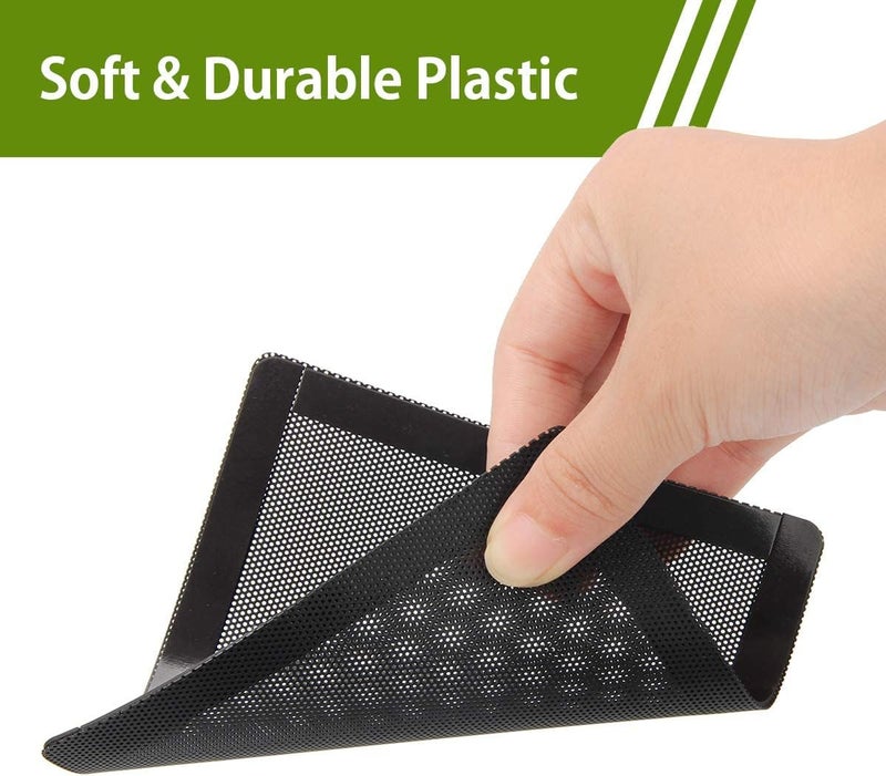 كاست ويف مرشح غبار مروحة تبريد الكمبيوتر، غطاء PVC مقاوم للغبار مع إطار مغناطيسي، غطاء شبكي أسود لمرشح الرادياتير، عبوة من 5 قطع (120 × 120 مم) - Image 2