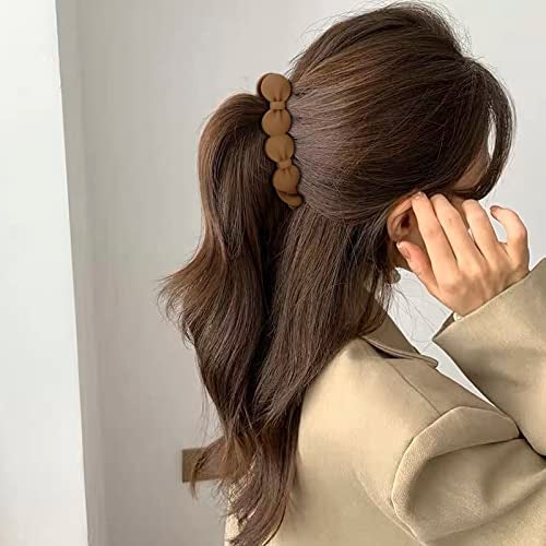 Hapdoo Hair Clips, 6PCS Bow Oval Banana Clips for Medium Thin Hair, 4.1 Inch Matte Strong Hold Half Ponytail Bun Holder, Hair Jaw Clips Barrettes Styling Accessories for Women Girls - Image 4