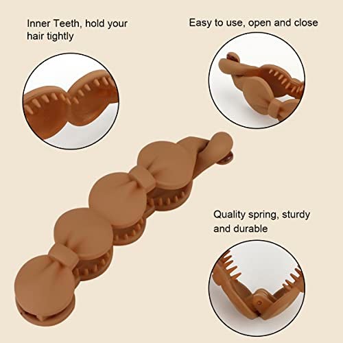 Hapdoo Hair Clips, 6PCS Bow Oval Banana Clips for Medium Thin Hair, 4.1 Inch Matte Strong Hold Half Ponytail Bun Holder, Hair Jaw Clips Barrettes Styling Accessories for Women Girls - Image 3