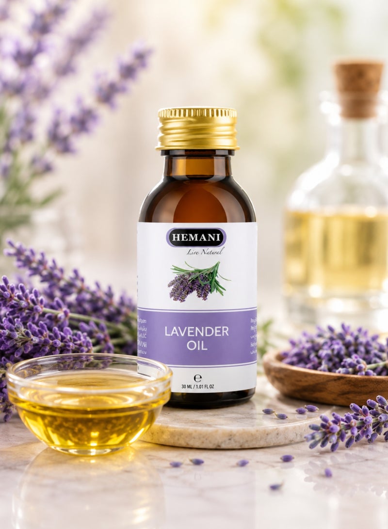 HEMANI Lavender Oil 30ML – 100% Natural Lavender Aromatherapy Oil for Relaxation, Hair & Skin Care | Pure Zait Al Khuzama / Huile de Lavande - Image 3