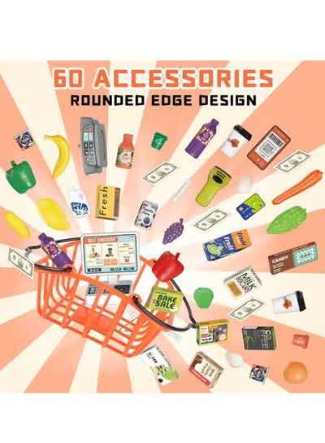 ممز بلانيت مجموعة ألعاب سوبر ماركت ومتجر البقالة للعب التظاهري 42 قطعه للأطفال، ألعابا اطفال لبقالة والسوق مع عربة تسوق، مجموعة أدوات مطبخ للعب للأطفال الصغار، أفضل مجموعة ألعاب للأطفال للعب خارج المنزل_ العاب اطفال-لعبة سوبر ماركت للأطفال - Image 5