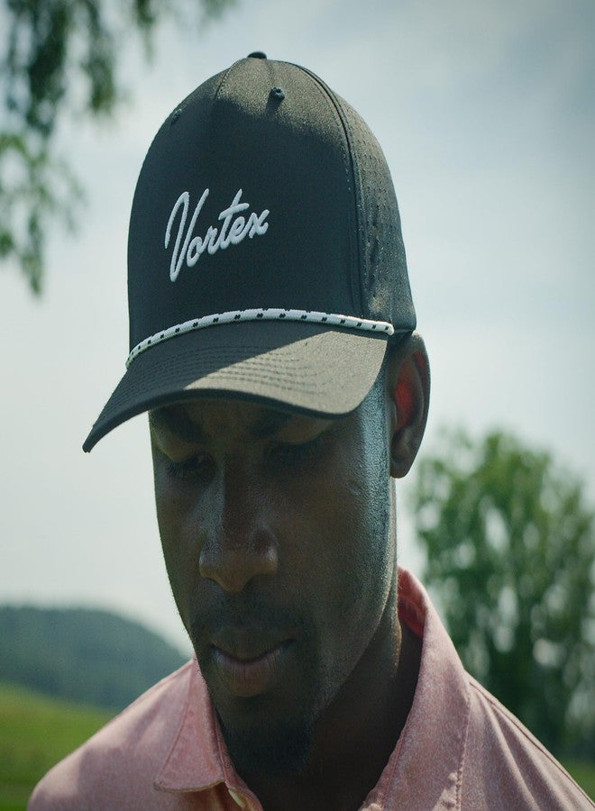 فورتكس قبعات غولف رجالية من Vortex Script Logo Rope Snapback (مقاس أمريكي، ألفا، مقاس واحد، أسود) - Image 4