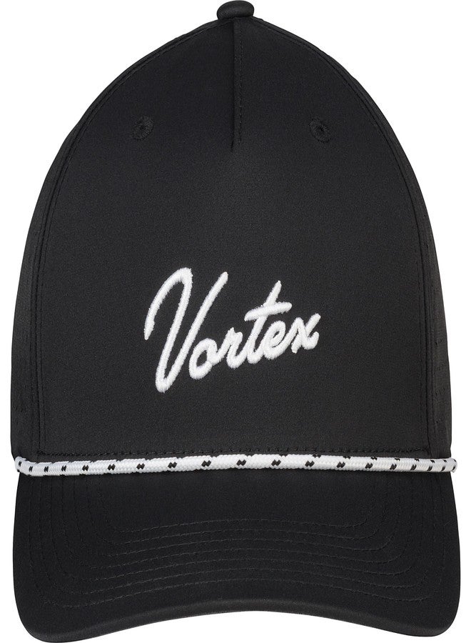 فورتكس قبعات غولف رجالية من Vortex Script Logo Rope Snapback (مقاس أمريكي، ألفا، مقاس واحد، أسود) - Image 1